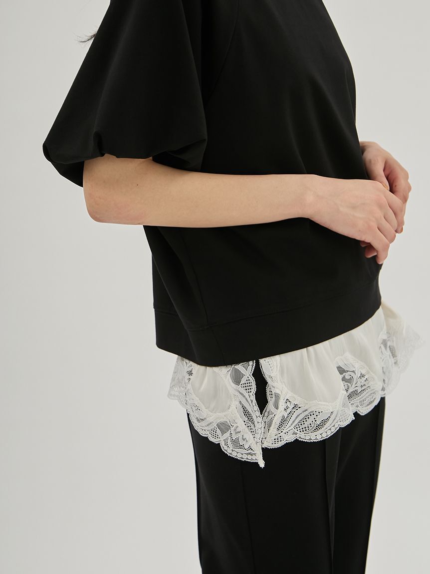 Mila Owen「シルキータッチレースレイヤードトップス」|Tシャツ・カットソー|