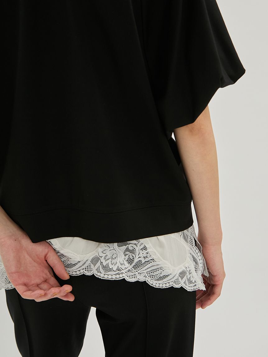 Mila Owen「シルキータッチレースレイヤードトップス」|Tシャツ・カットソー|