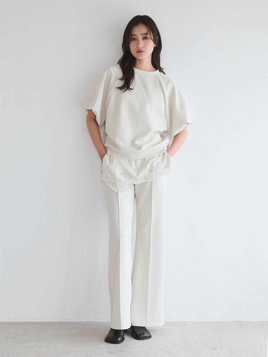 Mila Owen「シルキータッチレースレイヤードトップス」|Tシャツ・カットソー|