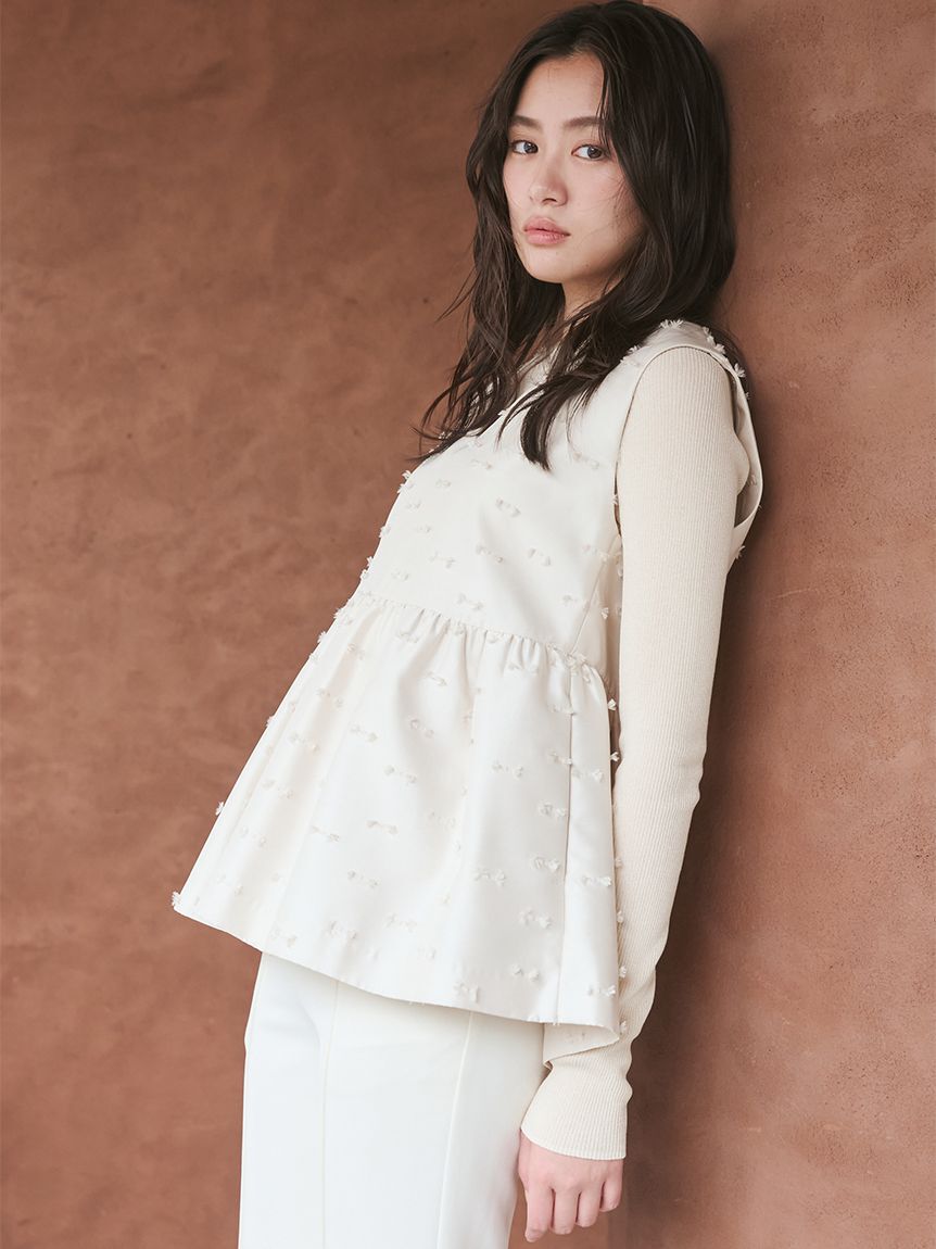 Mila Owen「ペプラムベスト&times;リブニット&times;シガレットパンツ3点SET」|ワンピース|