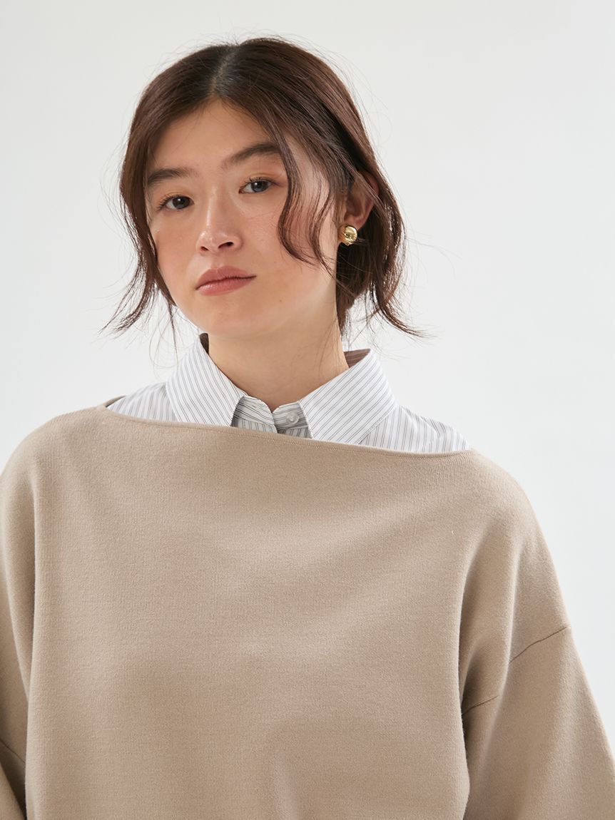 emmi atelier「ウールミックスオフショルダーニット【セットアップ対応】」|ニット・セーター|