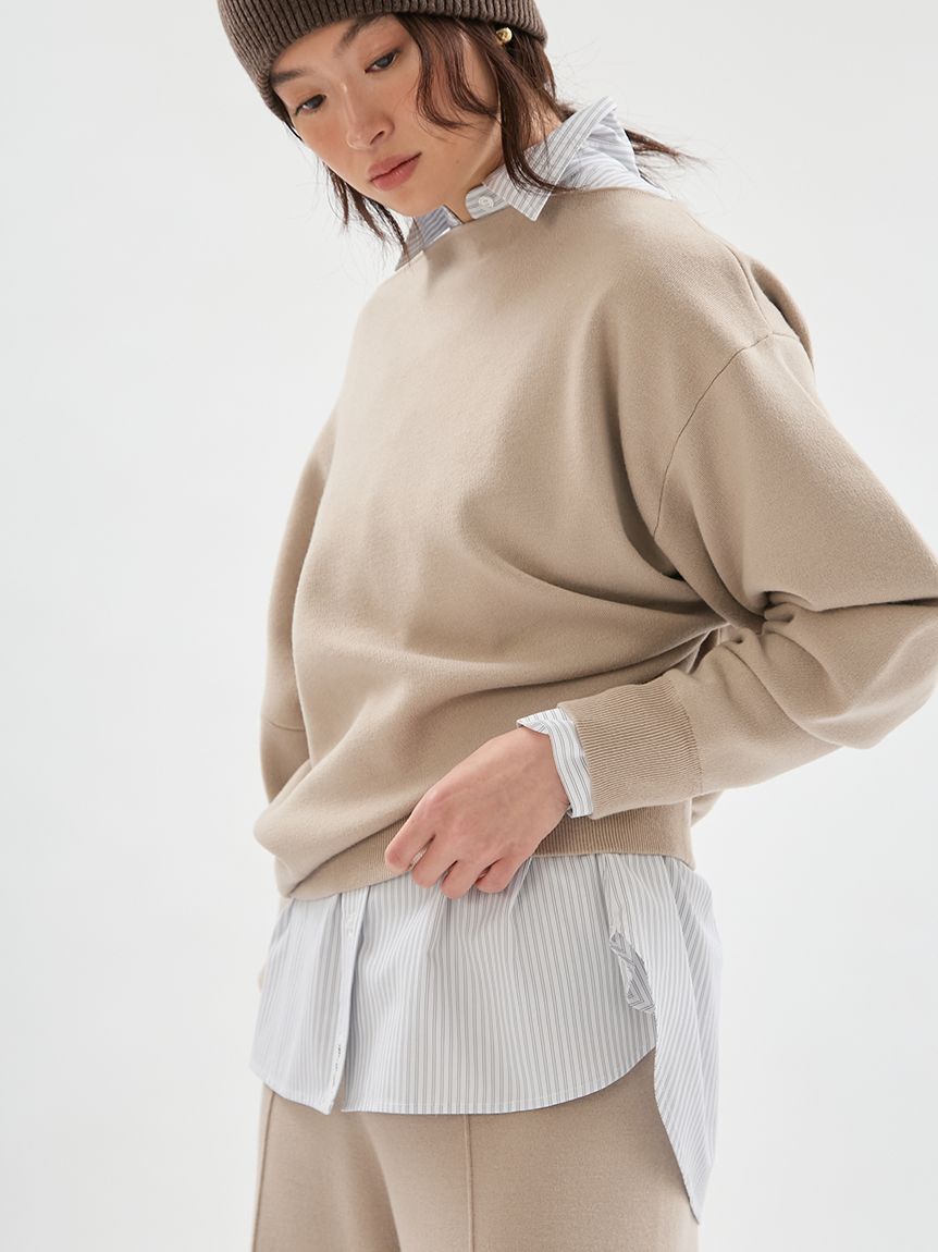 emmi atelier「ウールミックスオフショルダーニット【セットアップ対応】」|ニット・セーター|