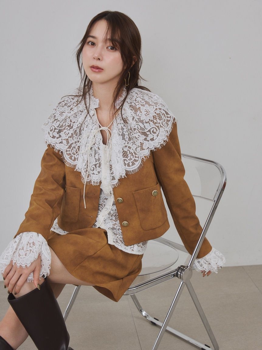 FRAY I.D「ラッフルカラーレースブラウス」|シャツ・ブラウス|