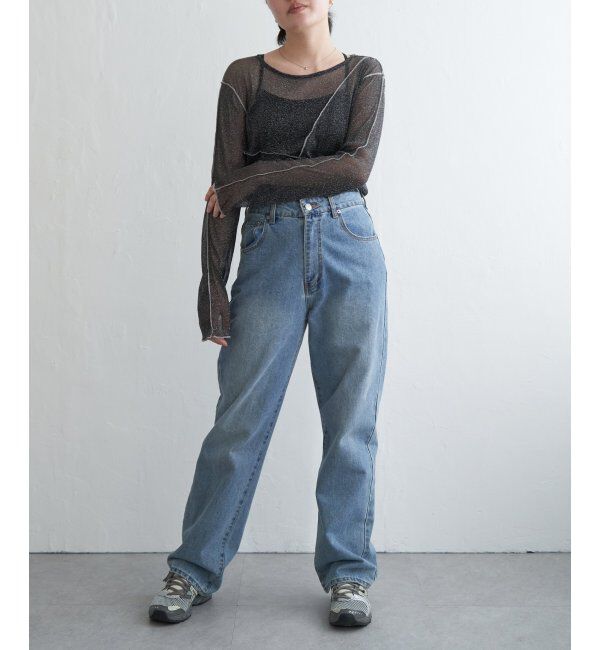 VENCE share style「ラメチュール切り替えプルオーバー」|Tシャツ・カットソー|