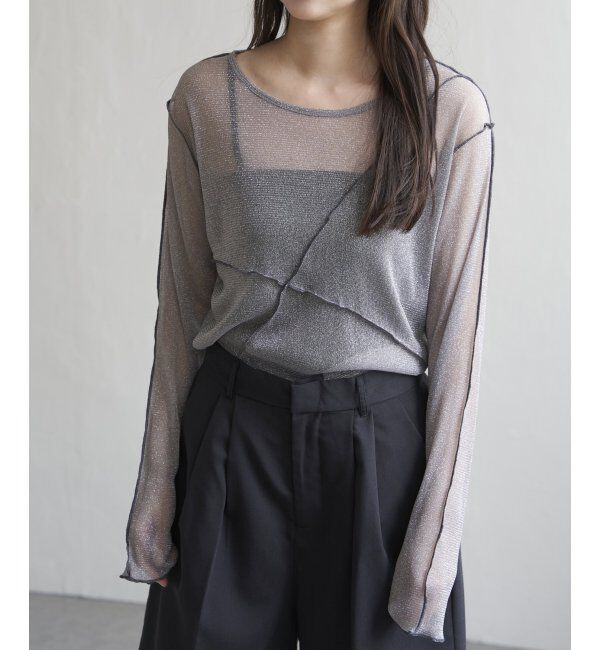 VENCE share style「ラメチュール切り替えプルオーバー」|Tシャツ・カットソー|