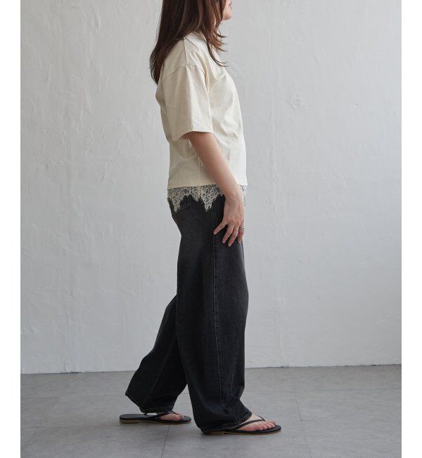 VENCE share style「裾レースレイヤード風Tシャツ」|Tシャツ・カットソー|