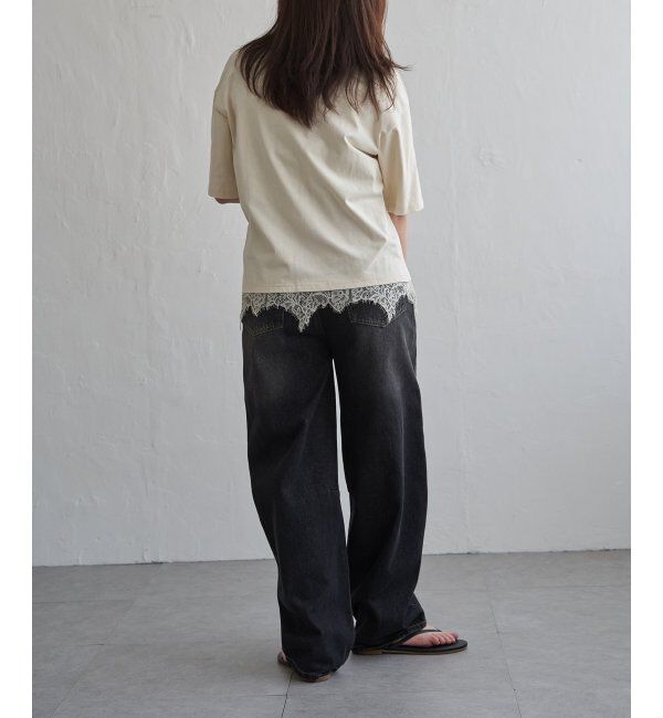 VENCE share style「裾レースレイヤード風Tシャツ」|Tシャツ・カットソー|