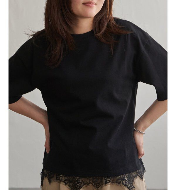 VENCE share style「裾レースレイヤード風Tシャツ」|Tシャツ・カットソー|