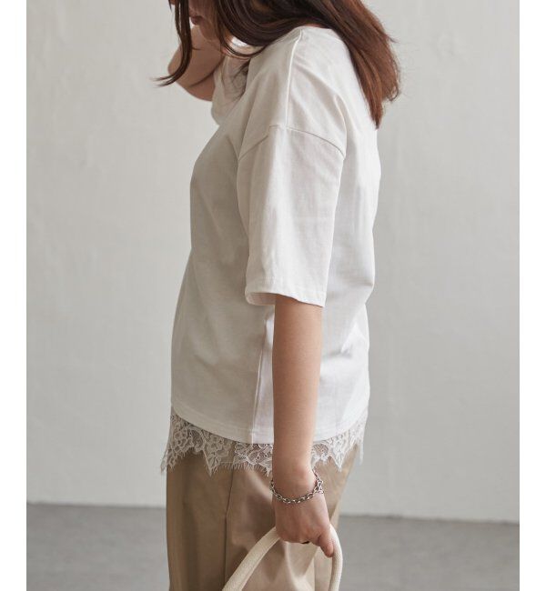 VENCE share style「裾レースレイヤード風Tシャツ」|Tシャツ・カットソー|