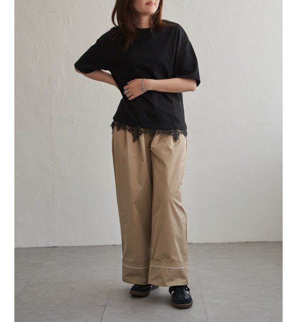 VENCE share style「裾レースレイヤード風Tシャツ」|Tシャツ・カットソー|