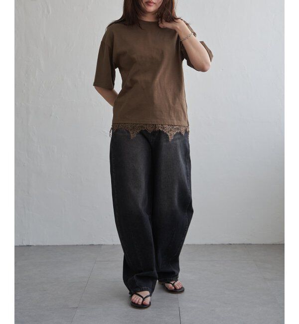 VENCE share style「裾レースレイヤード風Tシャツ」|Tシャツ・カットソー|