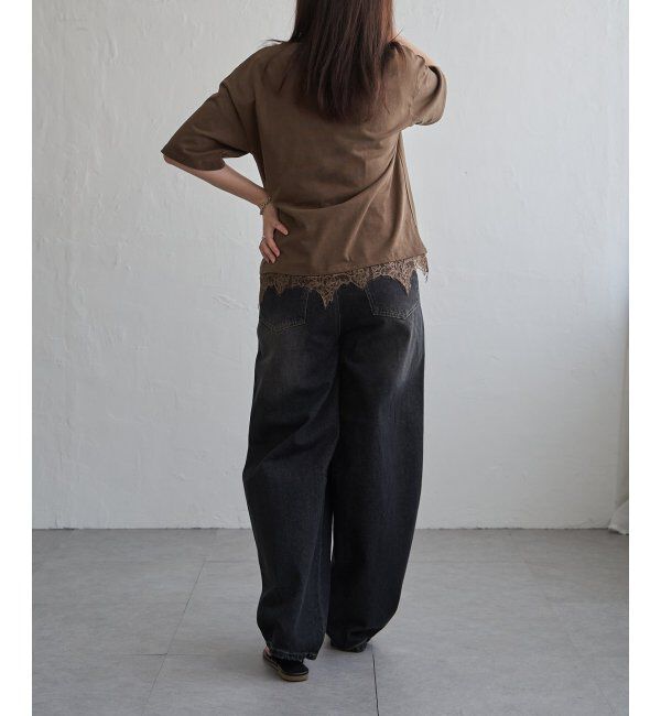 VENCE share style「裾レースレイヤード風Tシャツ」|Tシャツ・カットソー|