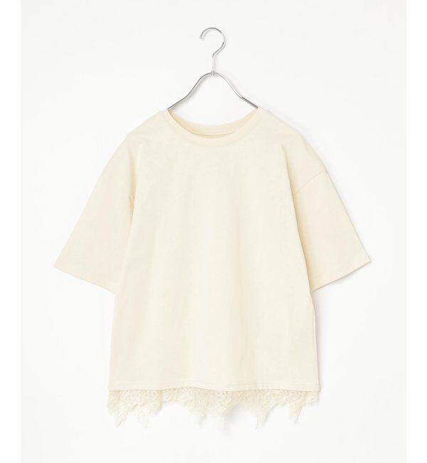 VENCE share style「裾レースレイヤード風Tシャツ」|Tシャツ・カットソー|