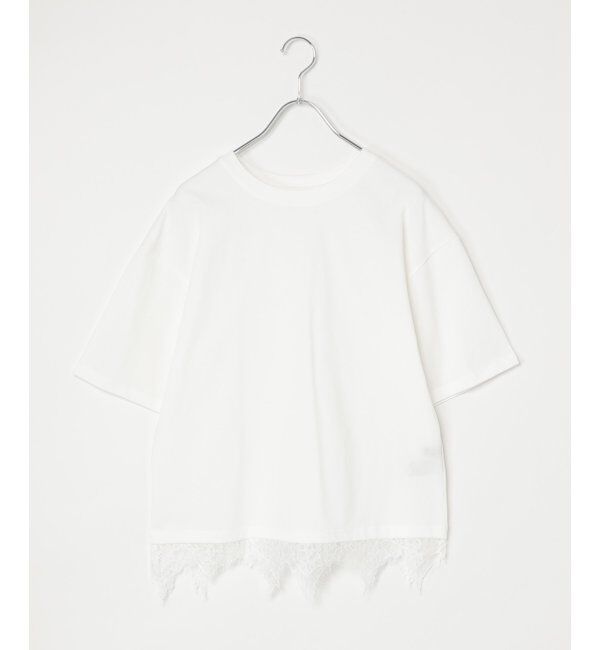 VENCE share style「裾レースレイヤード風Tシャツ」|Tシャツ・カットソー|