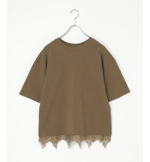VENCE share style「裾レースレイヤード風Tシャツ」|Tシャツ・カットソー|