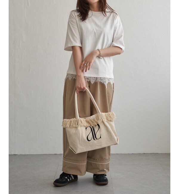VENCE share style「裾レースレイヤード風Tシャツ」|Tシャツ・カットソー|