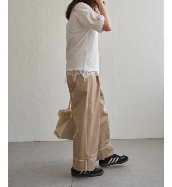 VENCE share style「裾レースレイヤード風Tシャツ」|Tシャツ・カットソー|