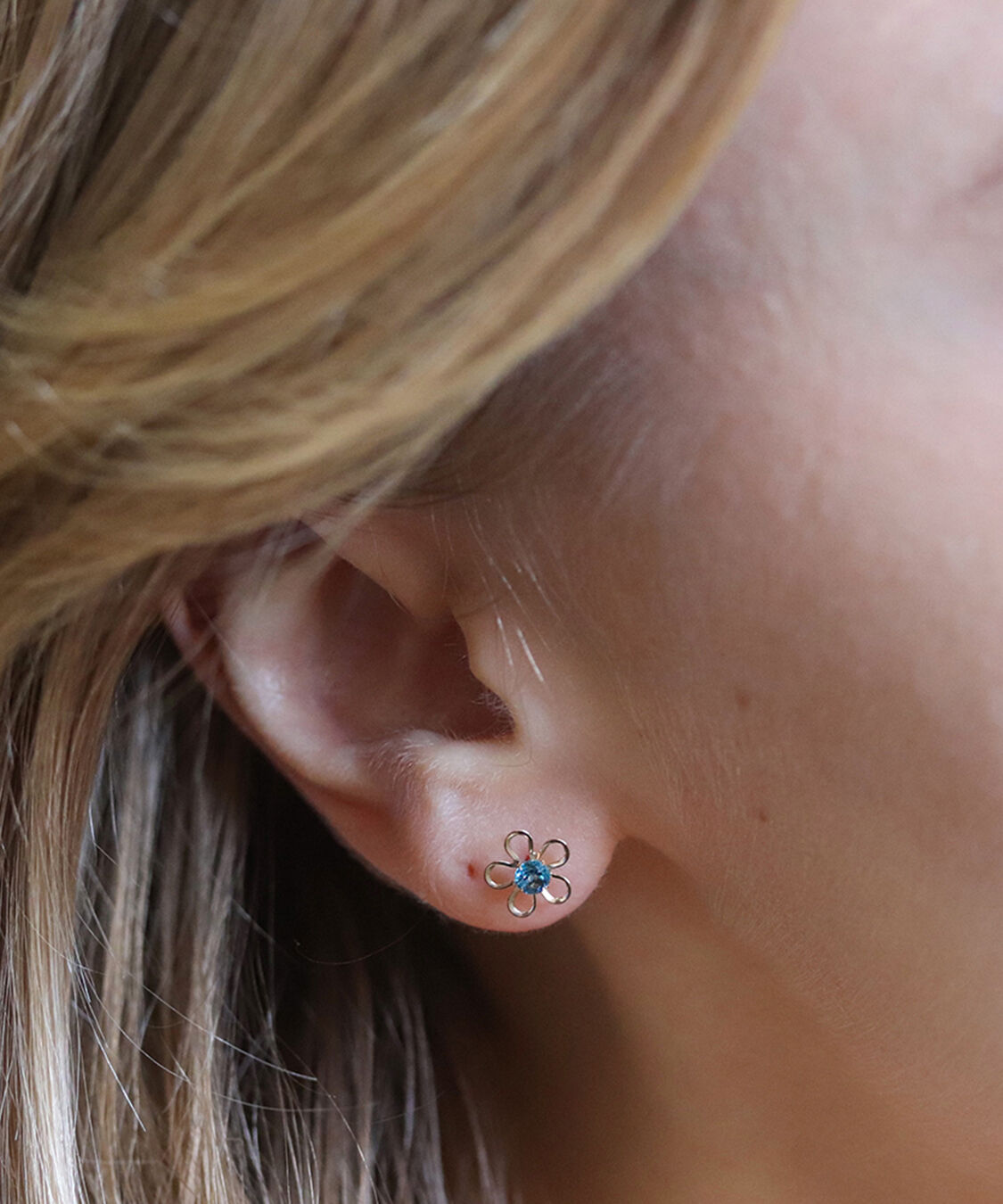  「カラーストーン フラワー ピアス | K10YG」|ピアス|