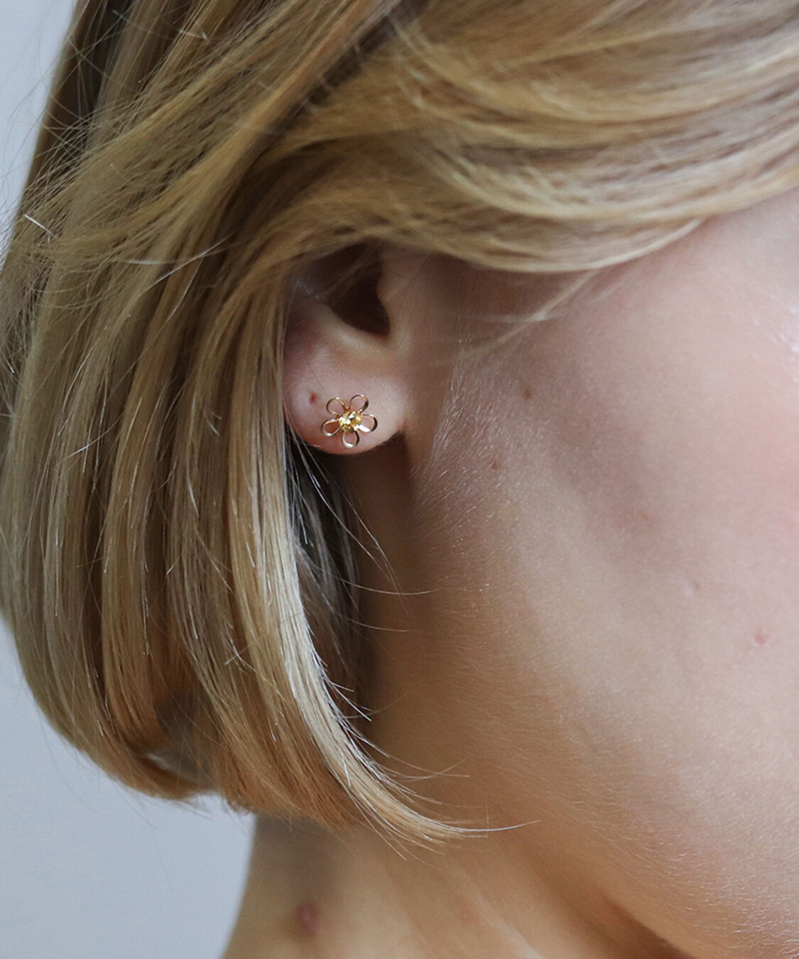  「カラーストーン フラワー ピアス | K10YG」|ピアス|