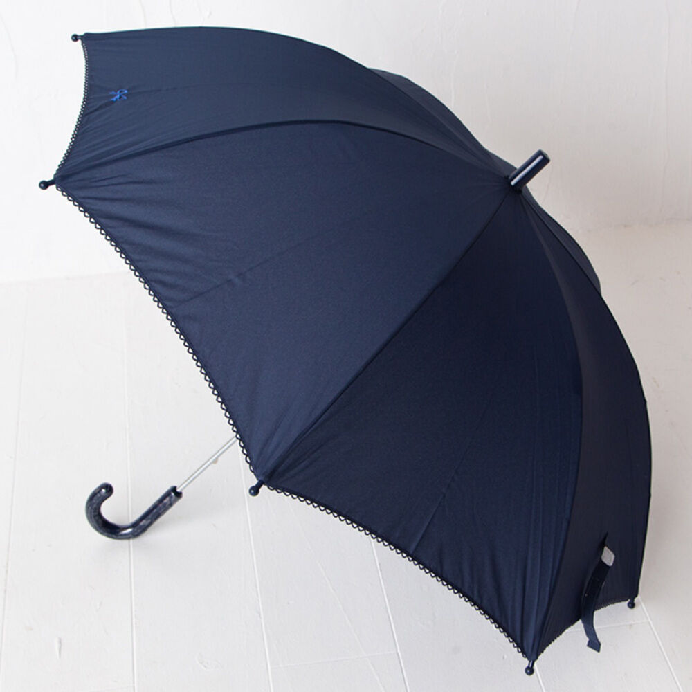 BACKYARD FAMILY「ポプキンズ POMPKINS 傘 キッズ 通販 リボン 刺繍傘 子供傘 キッズ傘 雨傘 かさ カサ」|傘|ブルー2
