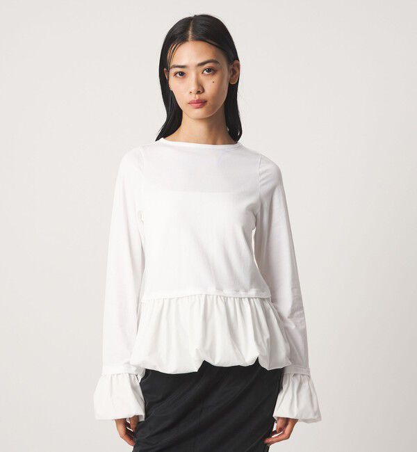 EMMEL REFINES「＜EMMEL REFINES＞EM バルーン ドッキング ボートネック プルオーバー」|Tシャツ・カットソー|WHITE
