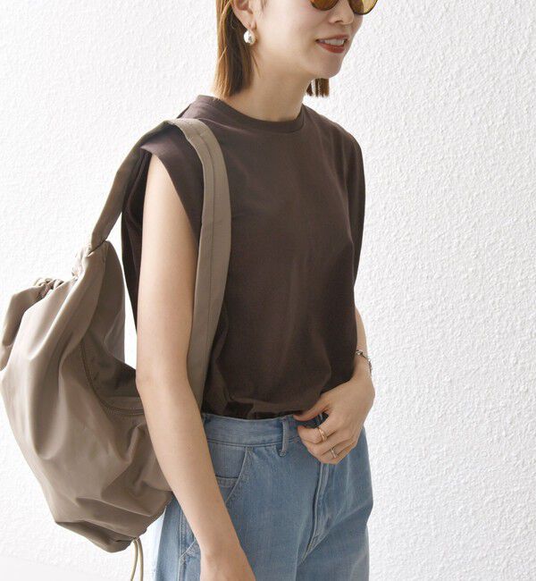 SHIPS any「SHIPS any:〈抗菌防臭/洗濯機可能〉USAコットン ラウンドヘム ノースリーブ TEE」|Tシャツ・カットソー|