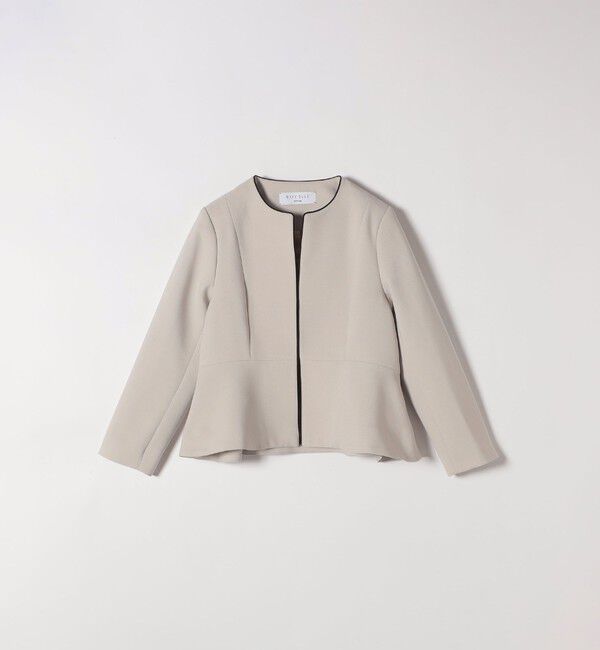 SHIPS any「【WEB限定】〈洗濯機可能〉ダブルクロス  ペプラム ノーカラー ジャケット［NAVY BLUE］」|ノーカラージャケット|