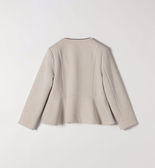 SHIPS any「【WEB限定】〈洗濯機可能〉ダブルクロス  ペプラム ノーカラー ジャケット［NAVY BLUE］」|ノーカラージャケット|