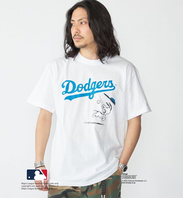 SHIPS「SHIPS: PEANUTS&times;MLB プリント Tシャツ」|Tシャツ・カットソー|ホワイト