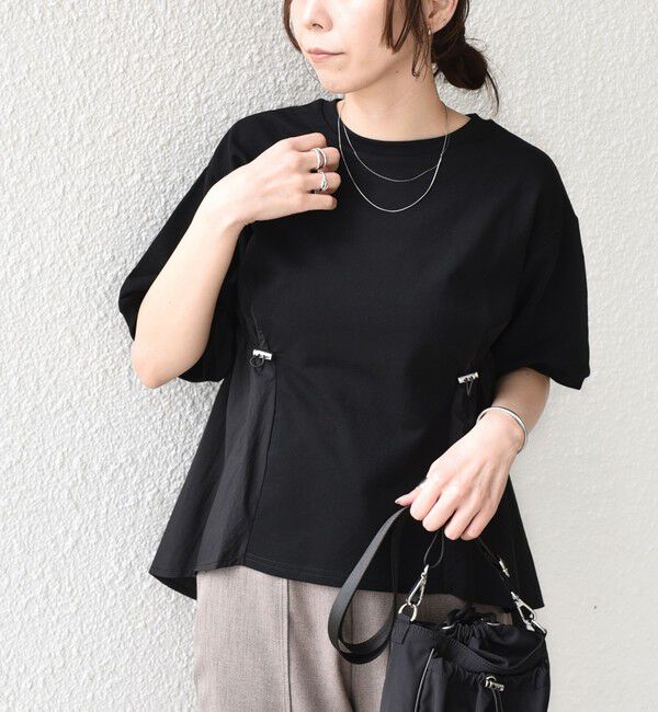 SHIPS Colors 「SHIPS Colors:〈洗濯機可能〉ミニ裏毛 ドッキング トップス◇」|Tシャツ・カットソー|