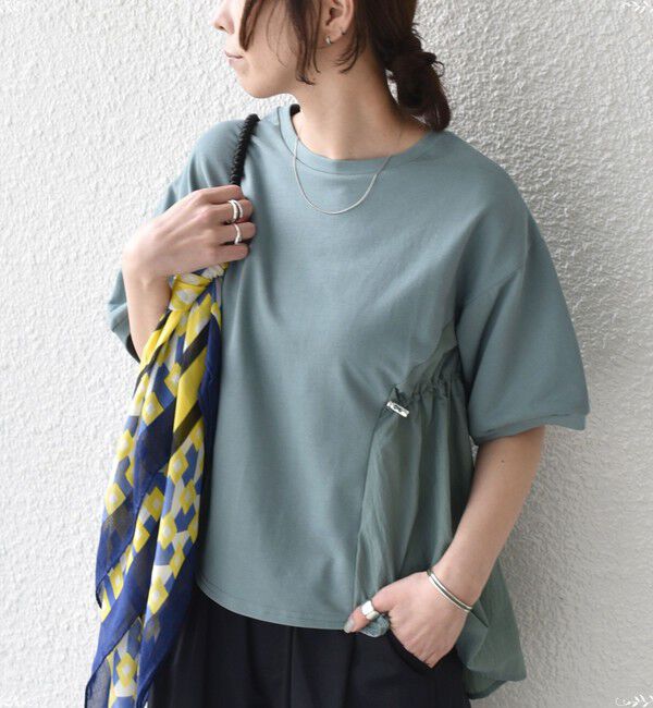 SHIPS Colors 「SHIPS Colors:〈洗濯機可能〉ミニ裏毛 ドッキング トップス◇」|Tシャツ・カットソー|