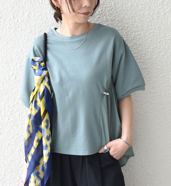 SHIPS Colors 「SHIPS Colors:〈洗濯機可能〉ミニ裏毛 ドッキング トップス◇」|Tシャツ・カットソー|