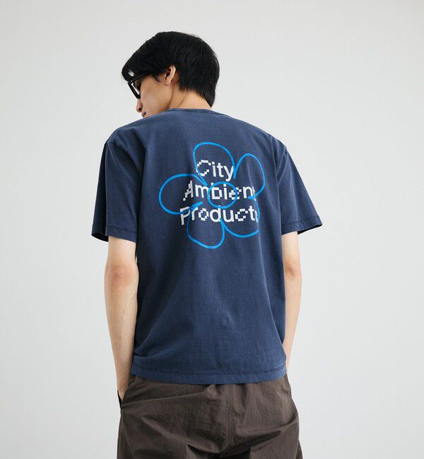 SHIPS「City Ambient Products: フラワー プリント フェード ピグメント Tシャツ」|Tシャツ・カットソー|