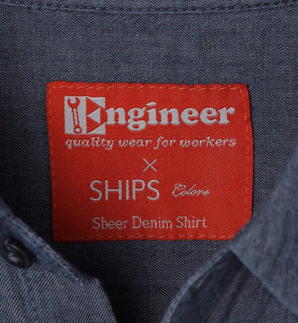 SHIPS Colors 「【SHIPS Colors別注】Engineer:シアー デニム ショートスリーブ シャツ」|シャツ・ブラウス|