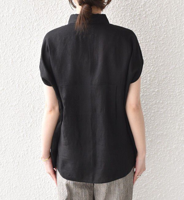 SHIPS Colors 「SHIPS Colors:〈洗濯機可能〉ユーロリネン (EURO Linen) フレンチスリーブ ビッグ シャツ◇」|シャツ・ブラウス|