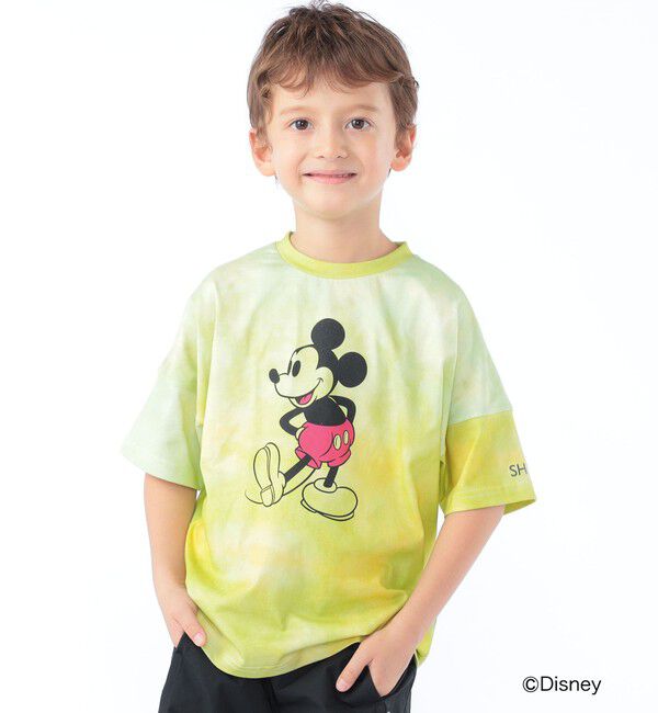 SHIPS KIDS「SHIPS KIDS:100～125cm / ミッキーマウス プリント タイダイ風 Tシャツ」|Tシャツ・カットソー|
