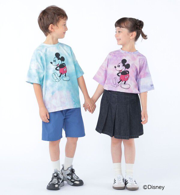 SHIPS KIDS「SHIPS KIDS:100～125cm / ミッキーマウス プリント タイダイ風 Tシャツ」|Tシャツ・カットソー|