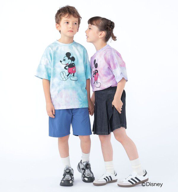 SHIPS KIDS「SHIPS KIDS:100～125cm / ミッキーマウス プリント タイダイ風 Tシャツ」|Tシャツ・カットソー|