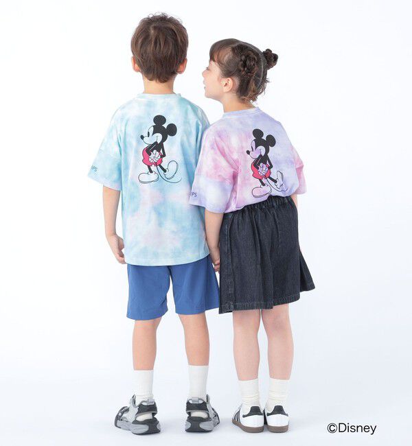 SHIPS KIDS「SHIPS KIDS:100～125cm / ミッキーマウス プリント タイダイ風 Tシャツ」|Tシャツ・カットソー|