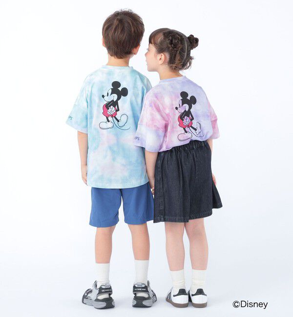 SHIPS KIDS「SHIPS KIDS:100～125cm / ミッキーマウス プリント タイダイ風 Tシャツ」|Tシャツ・カットソー|