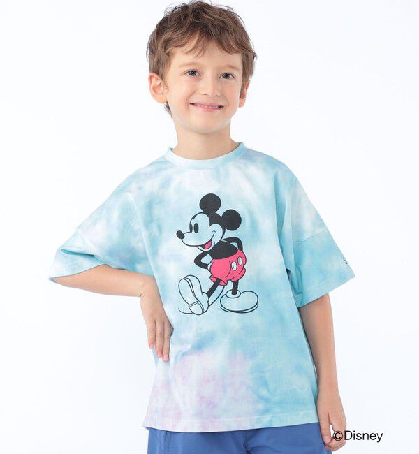 SHIPS KIDS「SHIPS KIDS:100～125cm / ミッキーマウス プリント タイダイ風 Tシャツ」|Tシャツ・カットソー|