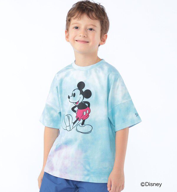 SHIPS KIDS「SHIPS KIDS:100～125cm / ミッキーマウス プリント タイダイ風 Tシャツ」|Tシャツ・カットソー|