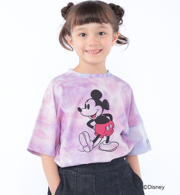 SHIPS KIDS「SHIPS KIDS:100～125cm / ミッキーマウス プリント タイダイ風 Tシャツ」|Tシャツ・カットソー|