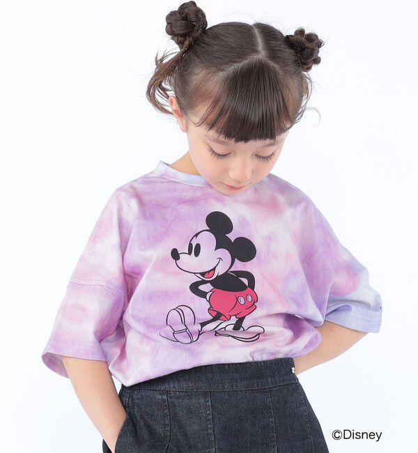 SHIPS KIDS「SHIPS KIDS:100～125cm / ミッキーマウス プリント タイダイ風 Tシャツ」|Tシャツ・カットソー|