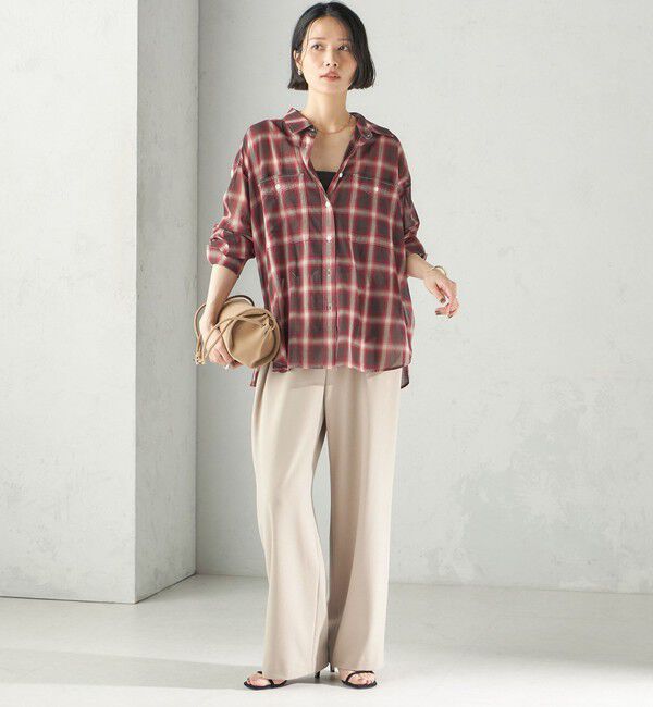SHIPS for women「〈手洗い可能〉シアー チェック オーバー サイズ シャツ」|シャツ・ブラウス|