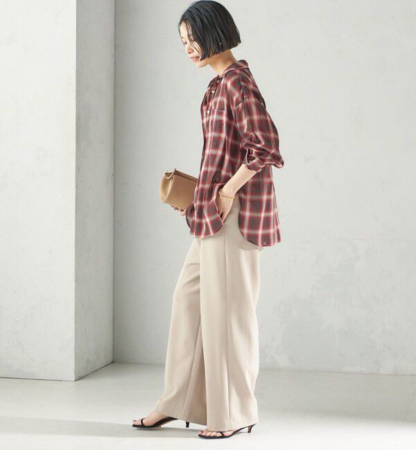 SHIPS for women「〈手洗い可能〉シアー チェック オーバー サイズ シャツ」|シャツ・ブラウス|