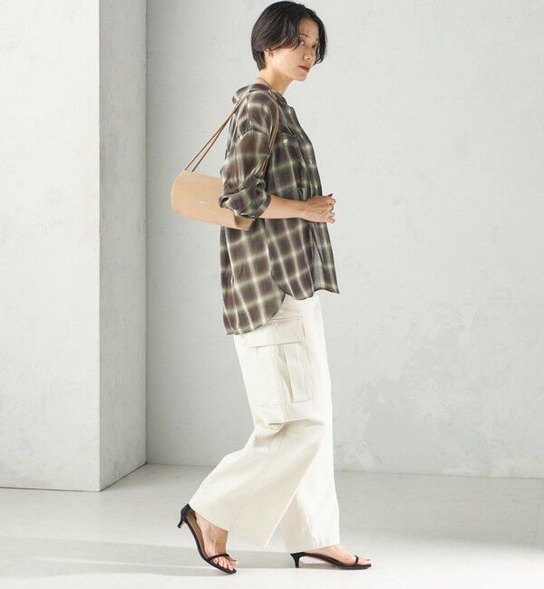 SHIPS for women「〈手洗い可能〉シアー チェック オーバー サイズ シャツ」|シャツ・ブラウス|