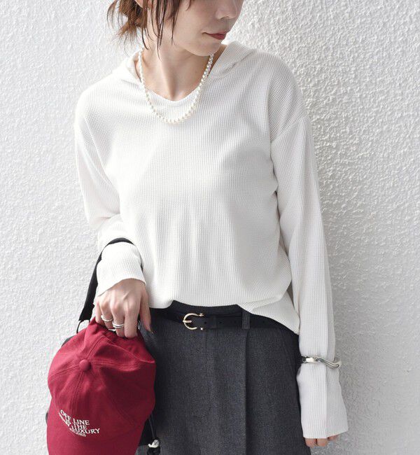 SHIPS Colors 「〈手洗い可能〉TC ワッフル フーディー トップス◇」|Tシャツ・カットソー|