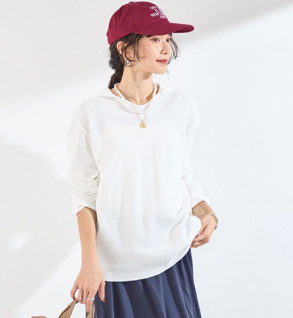 SHIPS Colors 「〈手洗い可能〉TC ワッフル フーディー トップス◇」|Tシャツ・カットソー|
