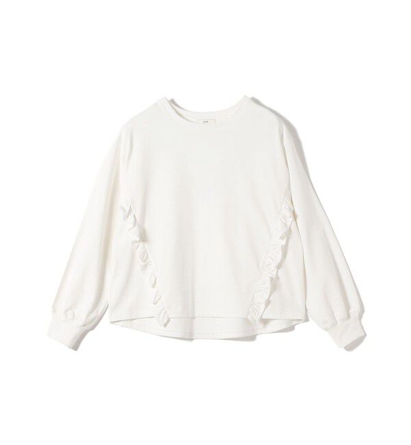 SHIPS for women「【WEB限定】〈洗濯機可能〉オーガニックコットン フリル ロングスリーブ TEE」|Tシャツ・カットソー|